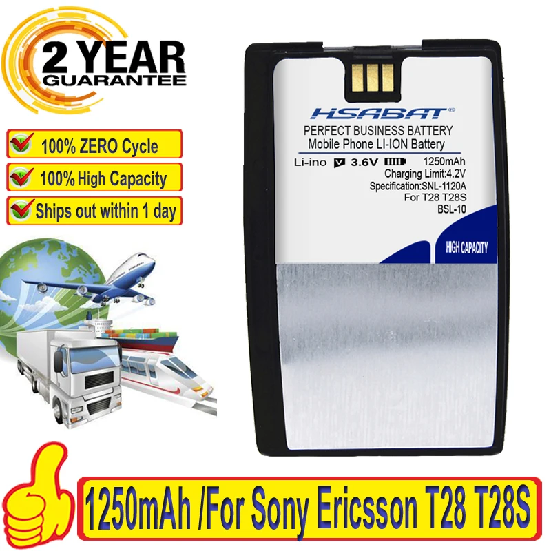 Аккумулятор HSABAT для Sony Ericsson T28 T28S T28SC T29 T39 T520 T320 R520 R320 1250 мАч | Мобильные телефоны и