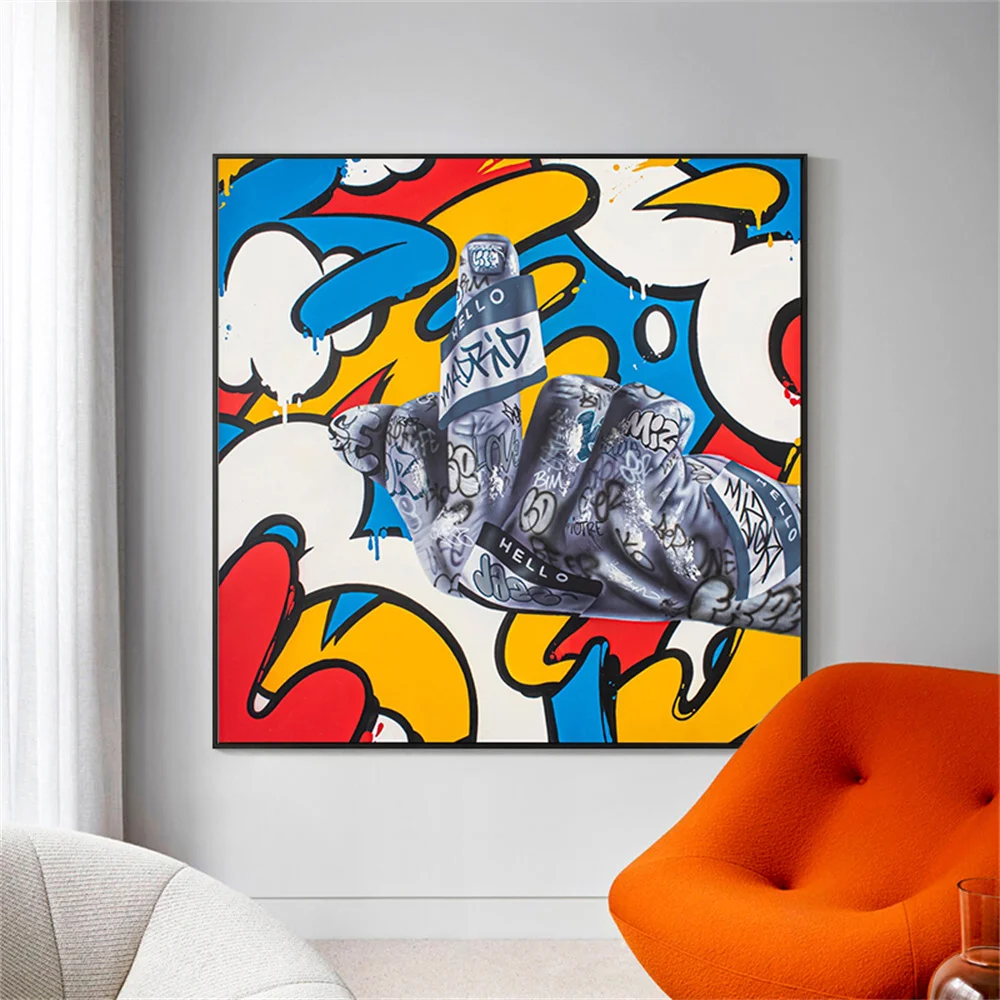 

Doodle finger Canvas Paintings Abstract Watercolor Posters and Prints Wall Art Picture for Living Room modern Home Decor Cuadros