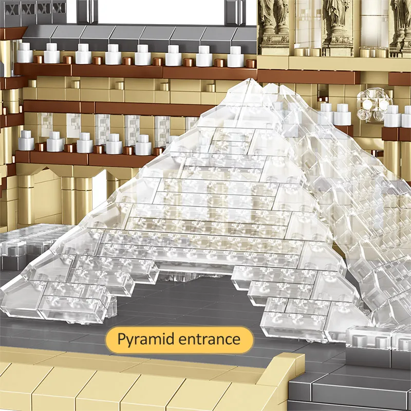 

3377pcs City Mini Paris Louvre Mini Building Blocks Famous Architecture Museum Diamond Bricks education Toys for Children