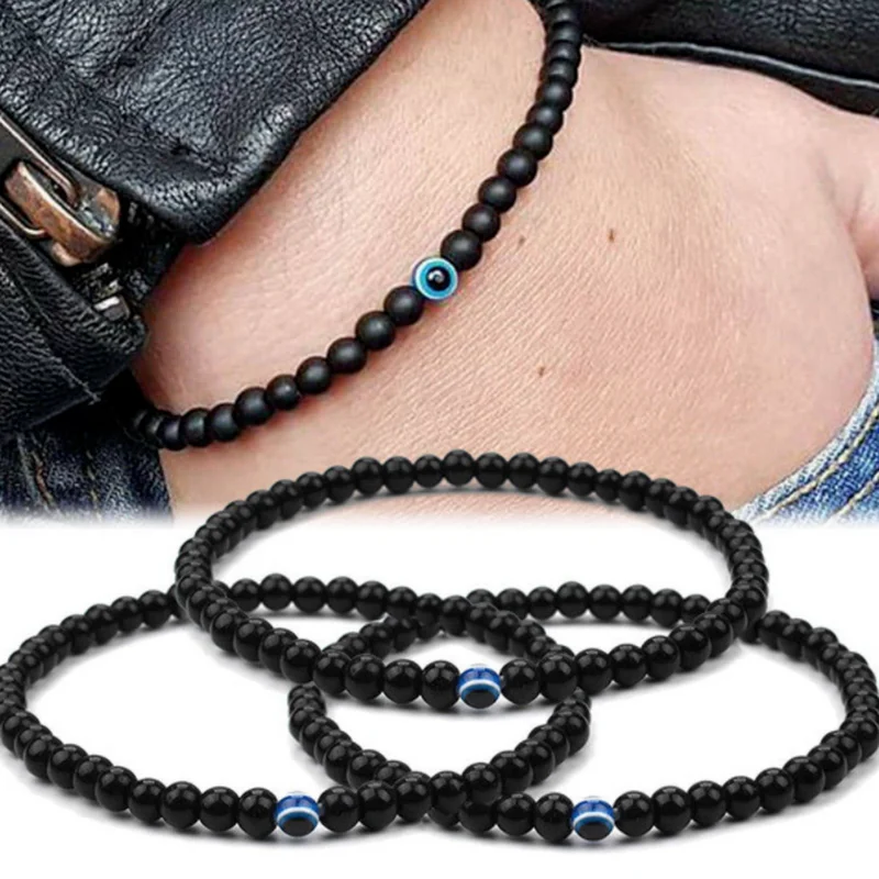 

Personality 6mm Frosted Natural Stone Beaded Bracelets Women Charm Bangle Trend Jewelry