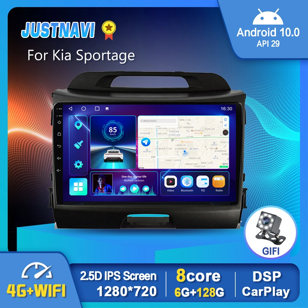

4G Car Radio Player 6G 128G For Kia Sportage 2010 2011 2012-2016 Auto GPS Stereo DSP OBD Carplay Android 10.0 No 2 din DVD