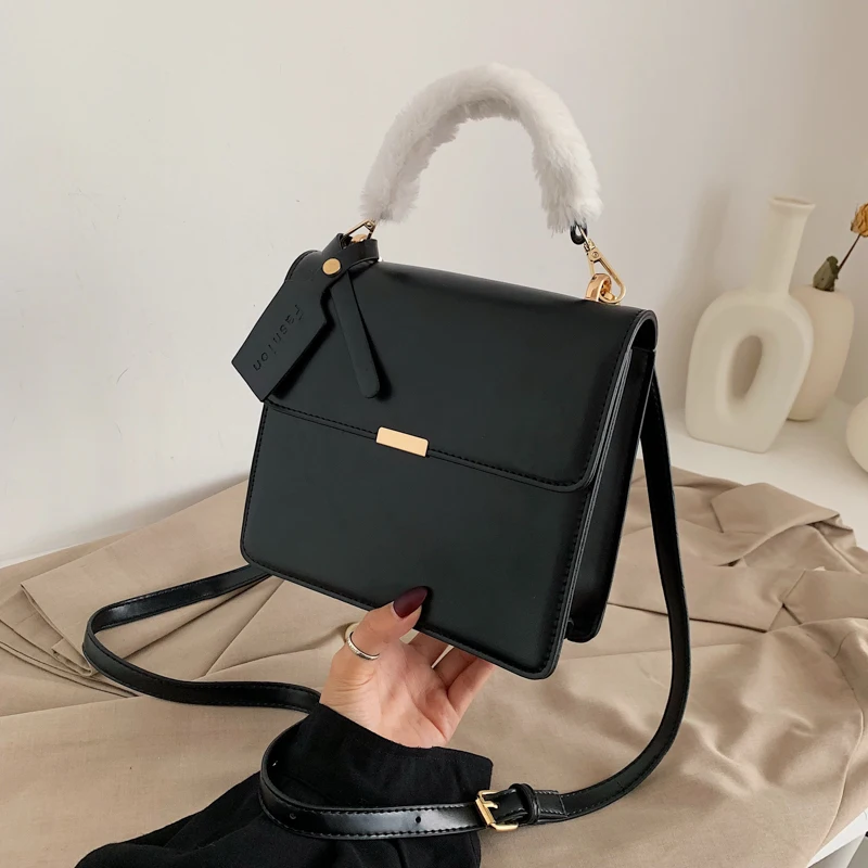 Новые женские сумки-мессенджеры модные сумки через плечо меховые ремешки