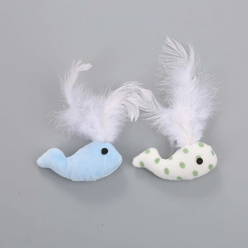 

20 Pcs Cute Cartoon Plush Whale Shape Chew Molar Toy Catnip Tooth Cleaning
