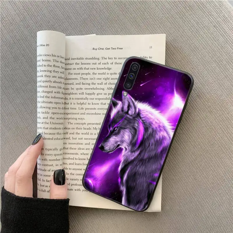 

Moon roaring wolf purple pattern Phone Case For Samsung galaxy A S note 10 7 8 9 20 30 31 40 50 51 70 71 21 s ultra plus