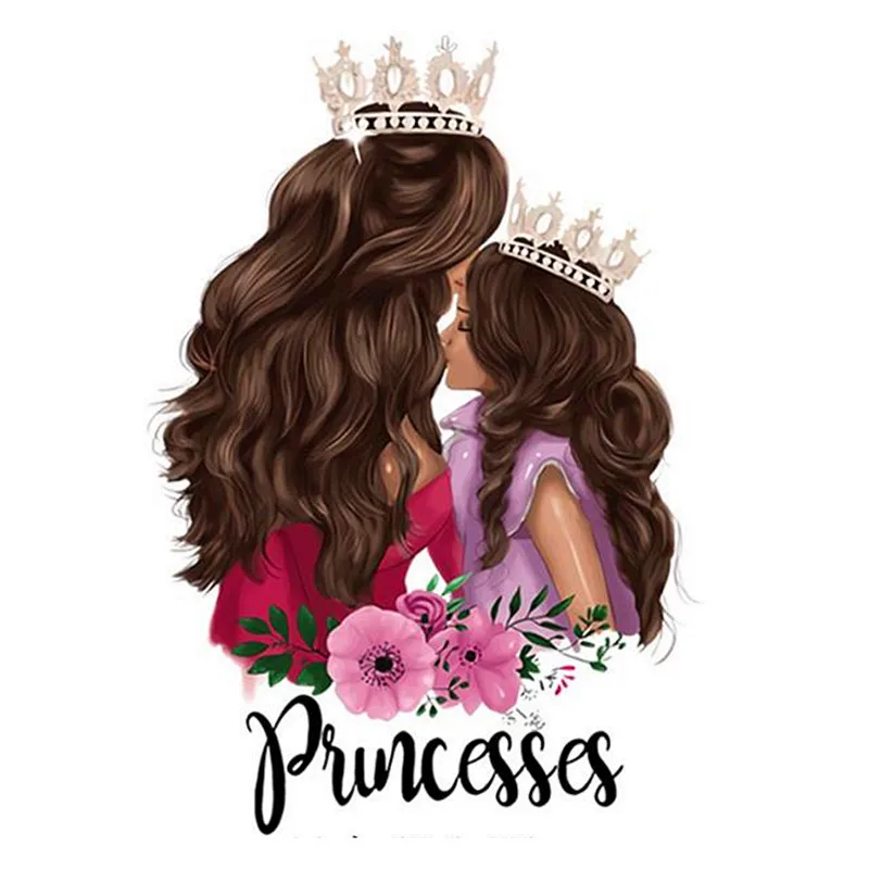 

Patches for clothing Princess Mom Girl Picture Stickers Iron On Patch Transfer Strange Things Diy Clothes Painting Street Icon