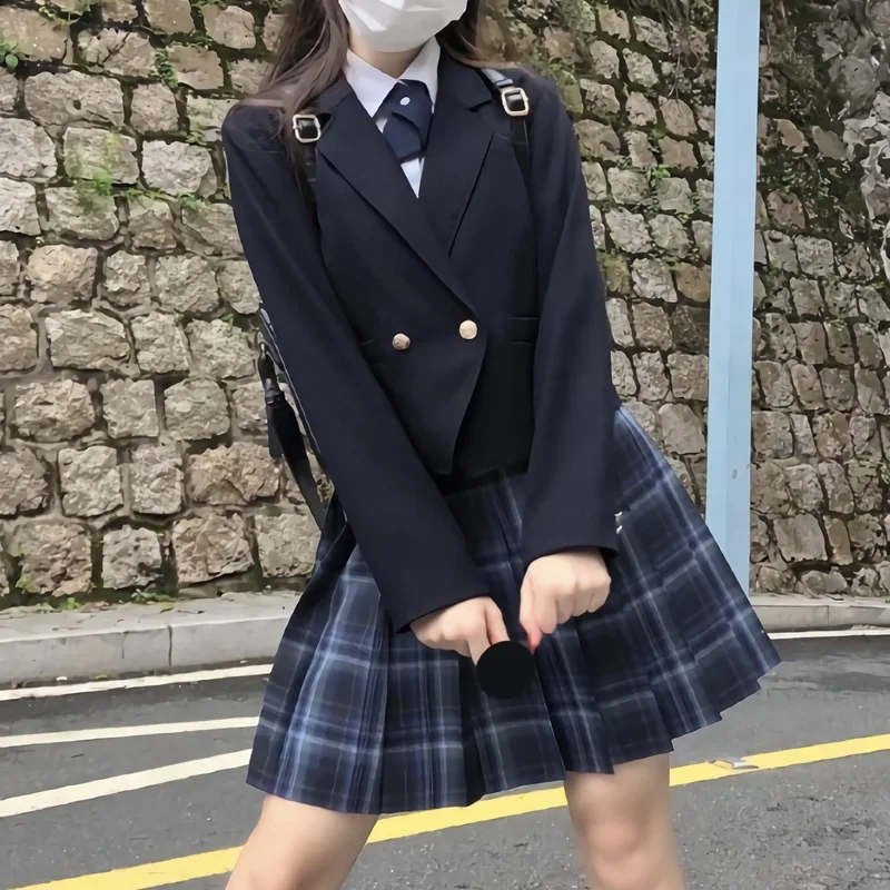 Women Autumn Winter JK Suit High Waist Japan School Uniform Short Design Single Breasted Blazer Coat Top Outwear Clothes | Тематическая