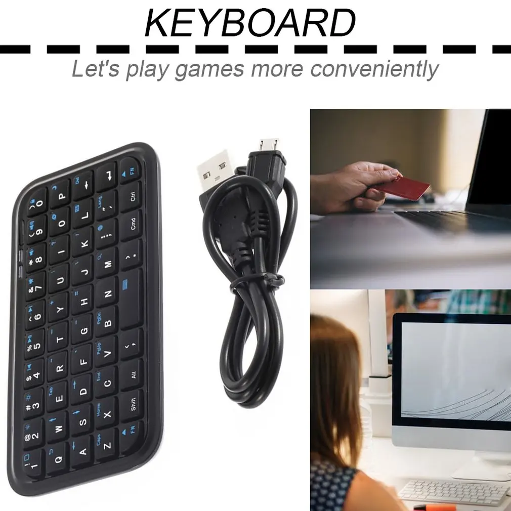 Built-in Rechargeable Li-ion Battery Mini Wireless Bluetooth 3.0 Keyboard for iPad 2/3/4 iPhone 4S 5 Android OS PC | Компьютеры и офис