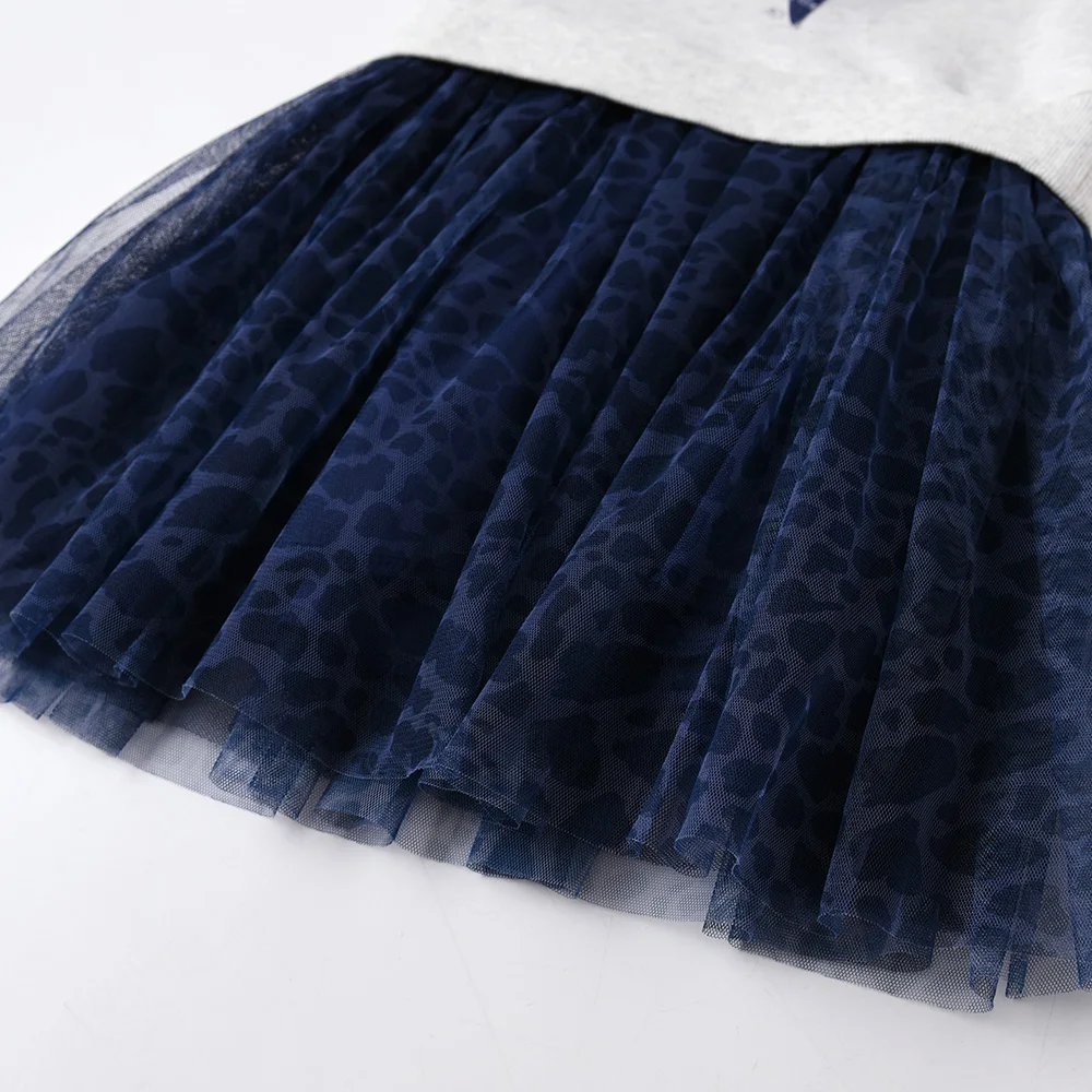 VIKITA Girls Autumn Winter Dress Children Star Clothes Birthday Party Tulle Dresses Kids Girl Casual Vestidos Girl Sweater Dress