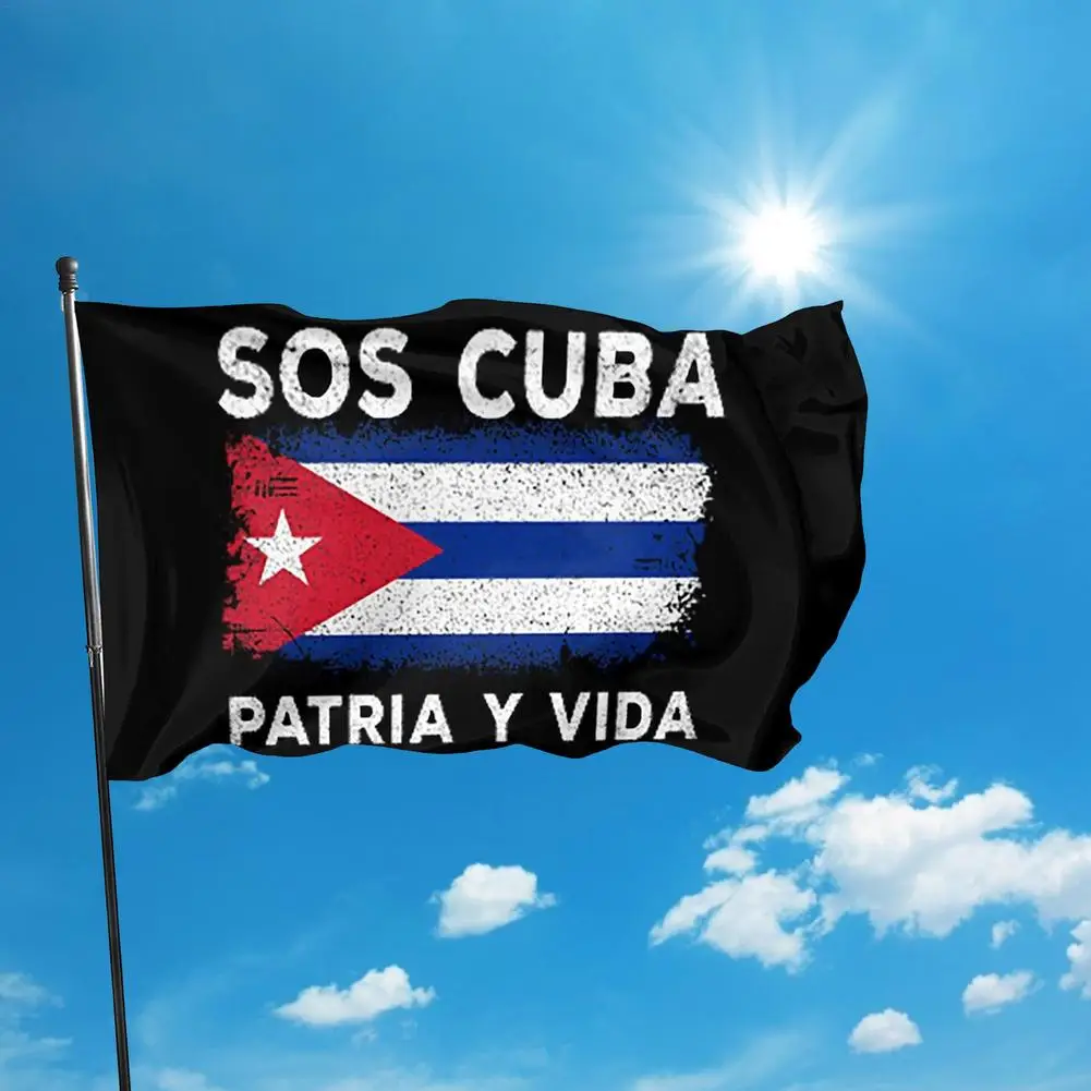 90x150cm флаг Кубы SOS для украшения сада с устойчивостью к выцветанию и 2 латунными люверсами.