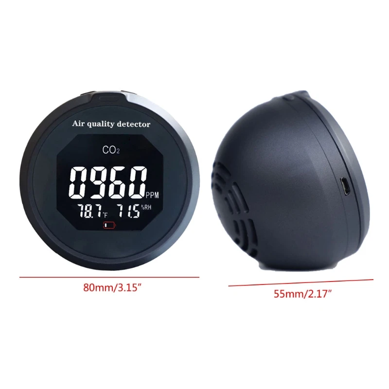 

Portable Carbon Dioxide Detector NDIR Infrared CO2 Monitor Temperature Humidity