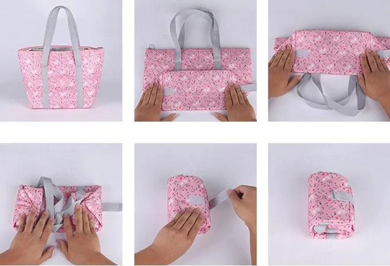 Теплоизолированная сумка для обеда с цветочным принтом женщин и девочек