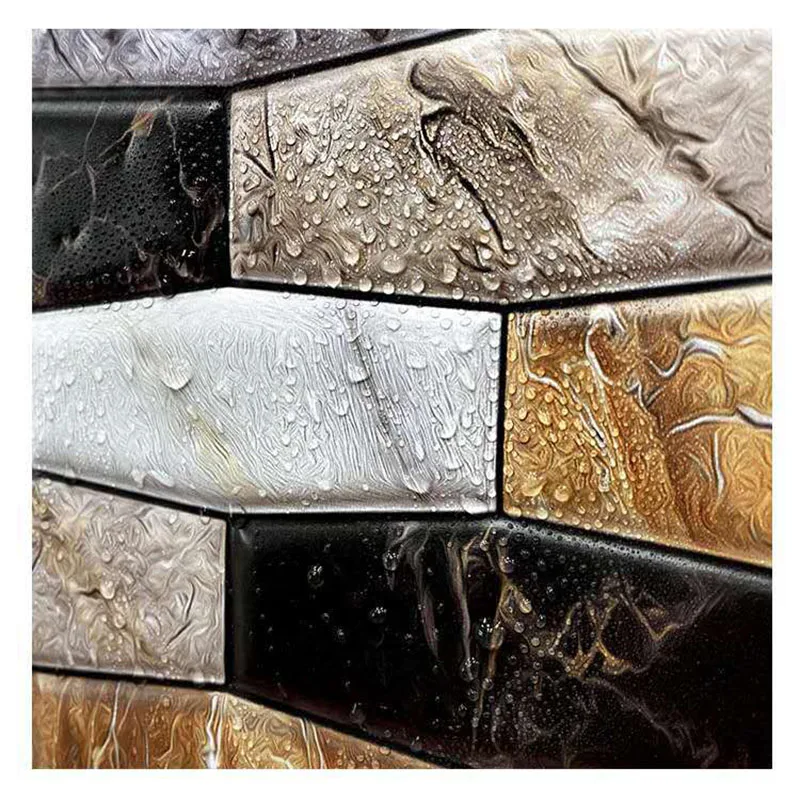 

10/20pcs 3D Wall Sticker Marble Pattern PVC Waterproof Self-Adhesive Wall Paper 30x30cm Brick Grain Stickers Bathroom Wall Decor
