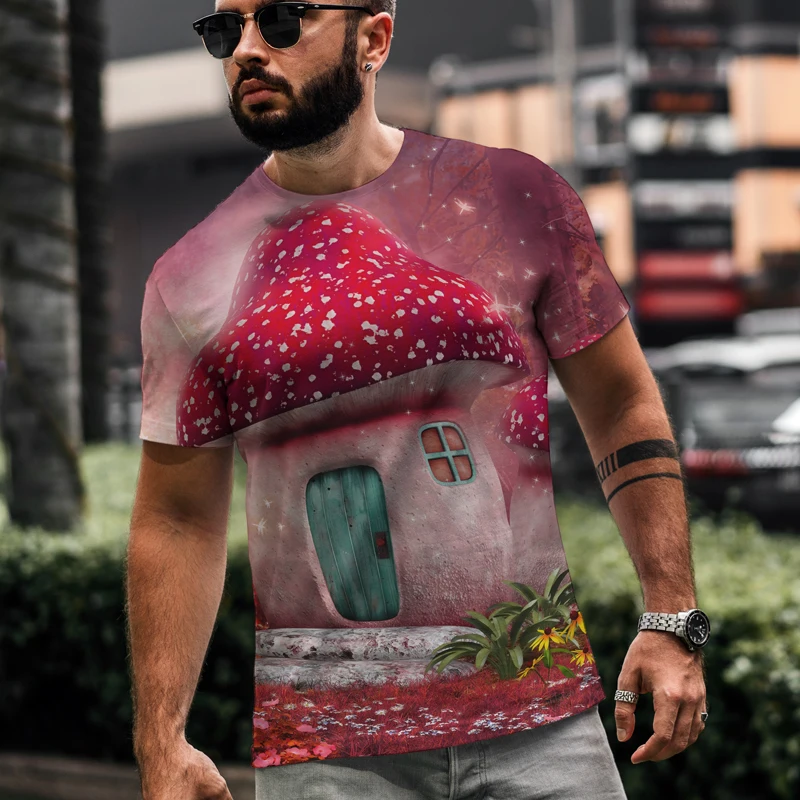 

Men's T-shirt 2021 New Short Sleeve O-Neck Gothic Dream 3D Printed T-shirts Fashionable Leisure Street Tee Gothic Design