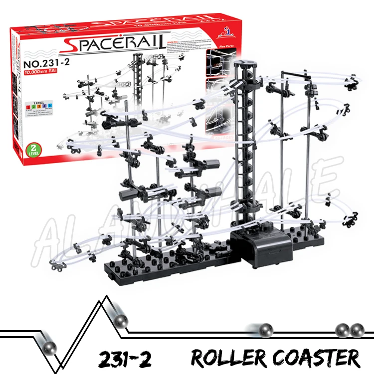 1000 см рельсовый Уровень 2 мраморная гонка американские горки Ночная светящаяся