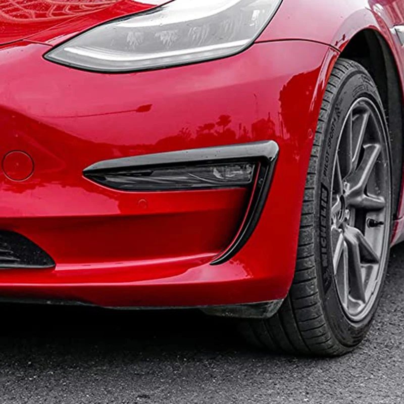 

Front Blade Trim For Tesla Model 3 ABS Carbon Fiber Black White Blue Red Car Accessories Model 3 2017 2018 2019 2020 2pcs/set