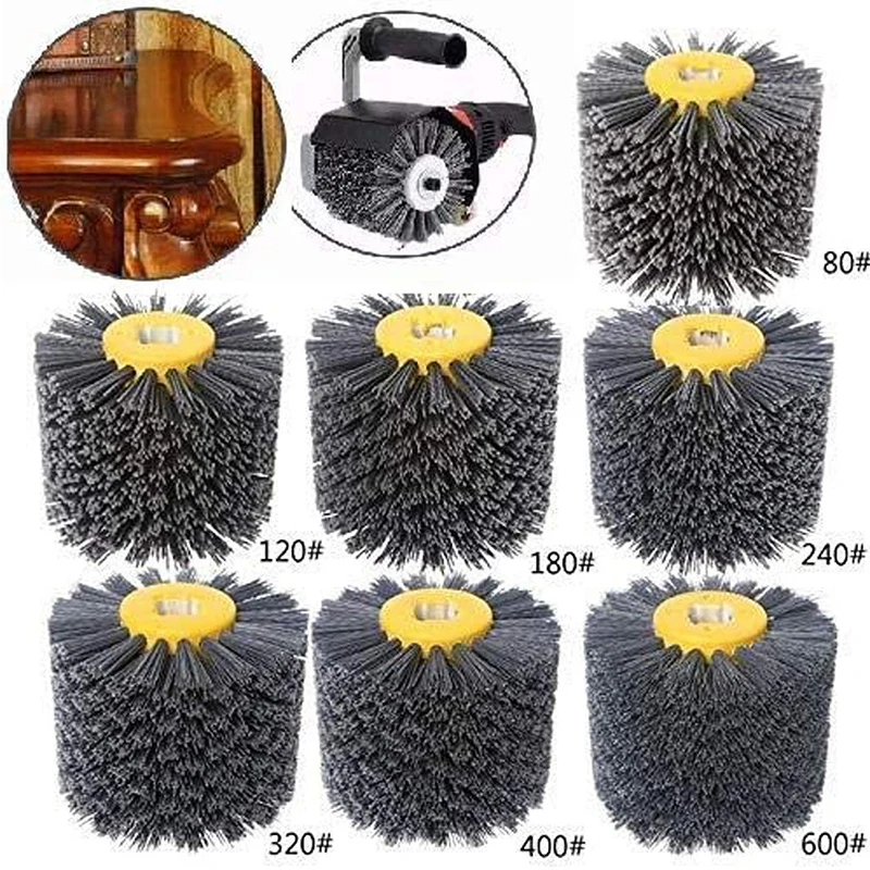 

80 - 600 Multi-types Grit Abrasive Wire Drawing Tool Nylon Wire Drawing Wheel Abrasive Wire Brush for Wood Furniture Polishing