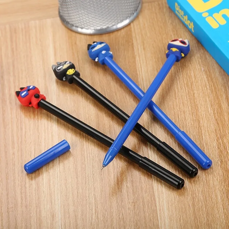 

20PCs Cool Neutral Pen Cartoon Silicone Head Cat Gel Pens Set Cute Learning Stationery Creative Writing Tools Office Supplies