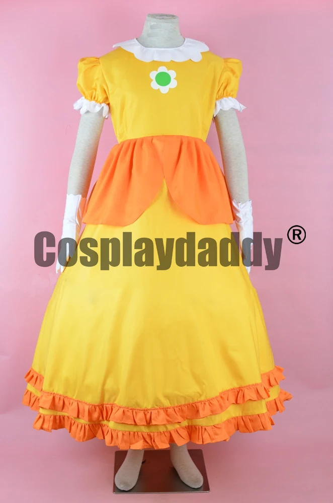 Супер Принцесса ромашки косплей костюм платье желтое для взрослых женщин