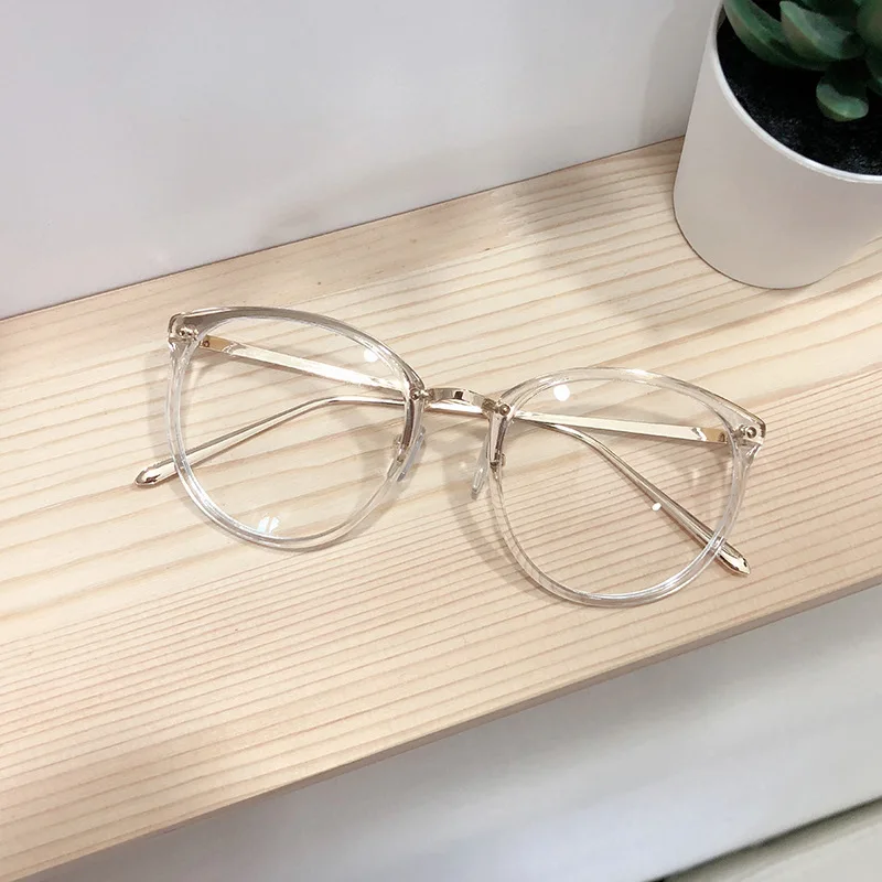 

2021 New Optical Glasses Frame Women Men Retro Round Oversized Eyeglasses Frames Fashion Metal Spectacles Clear Lenses Glasses