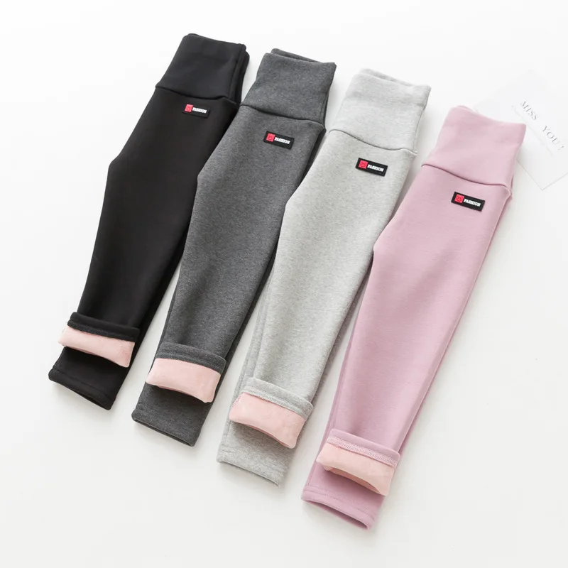 

Korean Winter Girls Thickening Warm Pants For Girls Children's Long Trousers Kids Cartoon Skinny Leggings