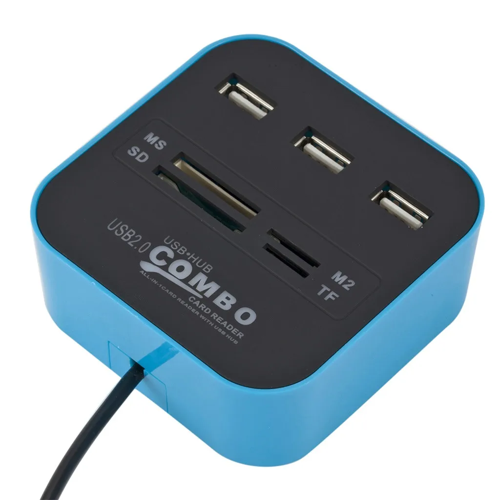 Высокоскоростной Usb 2 0 концентратор Горячая замена 3 порта с кардридером мини