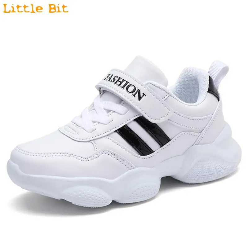 

Детская повседневная обувь для мальчиков и девочек, Нескользящие кроссовки для бега, сетчатые, на липучке, мягкие белые, Размеры 26-39