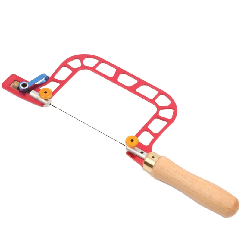 U-Shaped Hacksaw Hand Saw with Lever Tension Saw Hand Tool Spiral Saw Blade for DIY Jewelry Tool Woodworking Tool