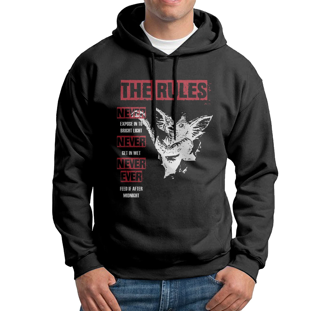 

Man 3 Rules Gremlins Hoodies Design Pure Cotton Hooded Sweatshirts Funny Hoodie Shirt