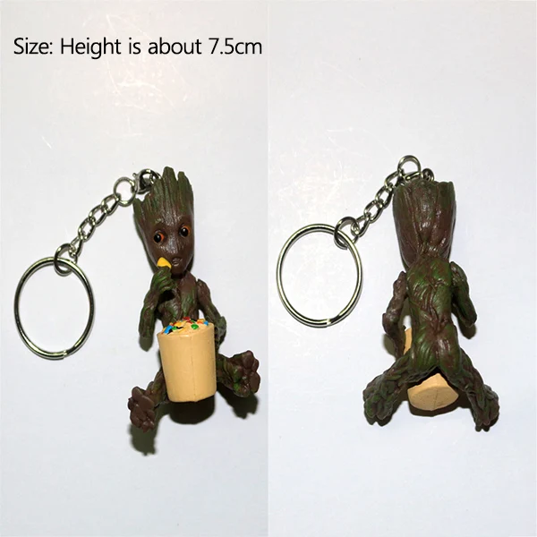 Eating Candy Groot Strongwell кукла Грут связка ключей детское дерево фигурка мужчины Marvel guardiers Groot Cos галактика Мстители украшение фигурка игрушка - Цвет: Eating Candy Groot