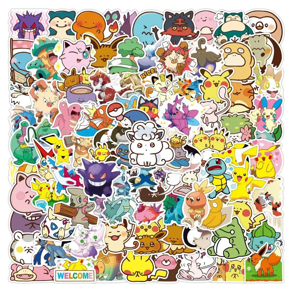 

50Pcs Kawaii Pokemon Anime Stickers Aesthetic Decals Cute Pokemons Snowboard Laptop Waterproof Graffiti Funny Stickers Kids Toys
