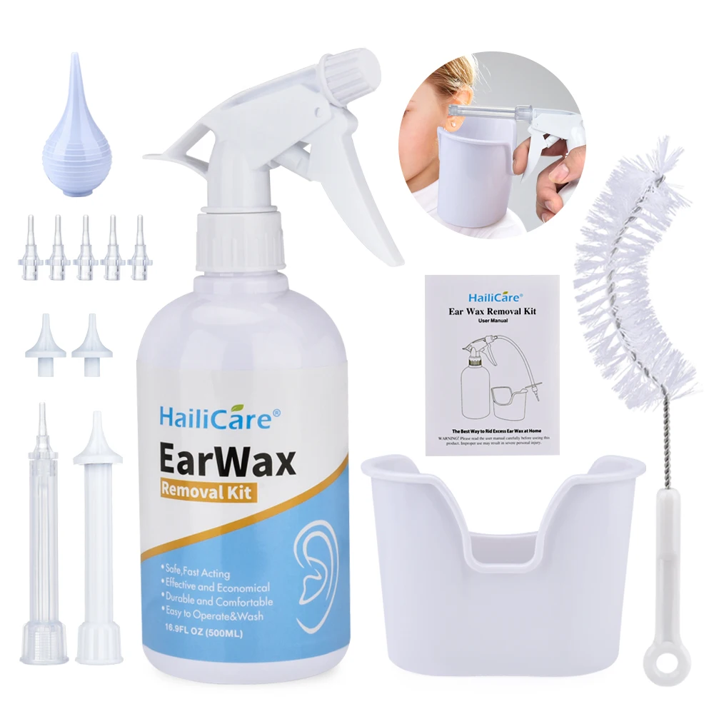 

9 Pcs/ Set Ear Cleaner Ear Wax Removal Kit Painless Safe Spiral Earpick 500ml Earwax Cleaning Bottle Tool Ear Care