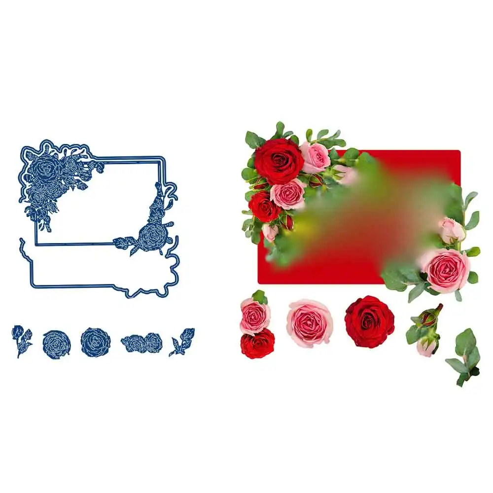 

Tattered Lace Crown Rose Frame Set Metal Cutting Dies Cut Die 2021 New Arrival Mold Decoration Scrapbook Paper Craft Knife Mould