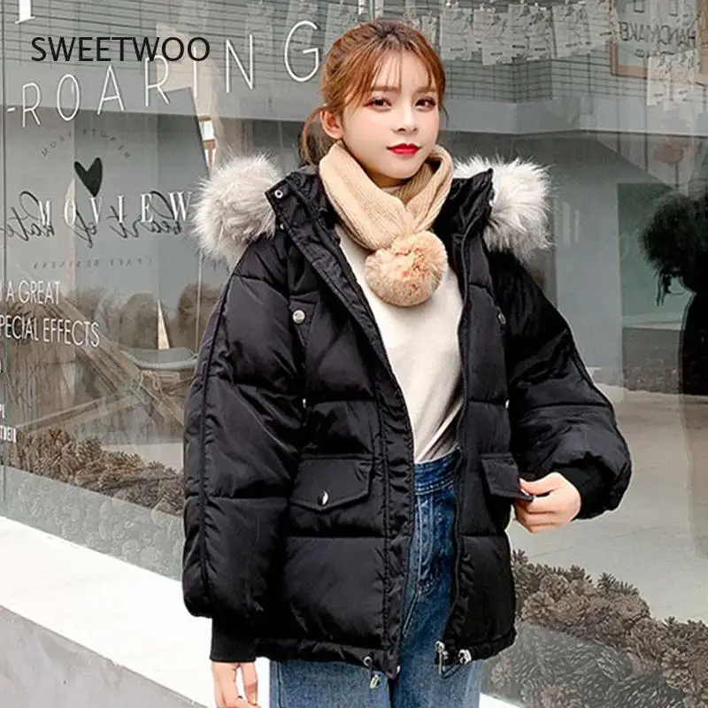 Jacket Women Female Winter 2022 Women's Winter Down Jacket Harajuku Outwear Puffer Parkas Quilted Coats 2021 Za Women's Clothing