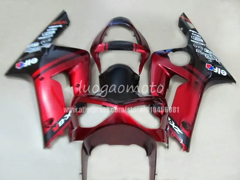 

Инъекции красного и черного цветов обтекатели комплект для Kawasaki 2003 2004 ниндзя ZX6R zx6r 03 04 ZX-6R обвесы мотоцикл кузов