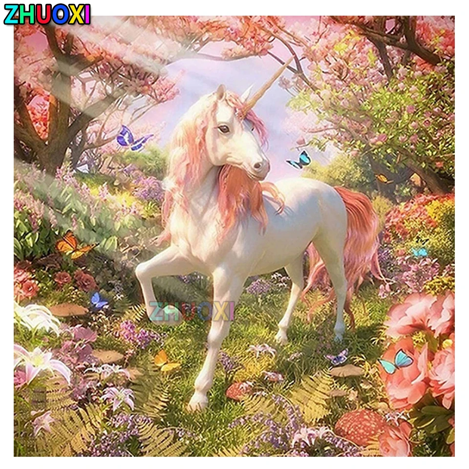 

Full Square/Round Drill 5D DIY Diamond Painting Unicorn Butterfly Garden Landscape Embroidery Cross Stitch Decor Navidad Gift