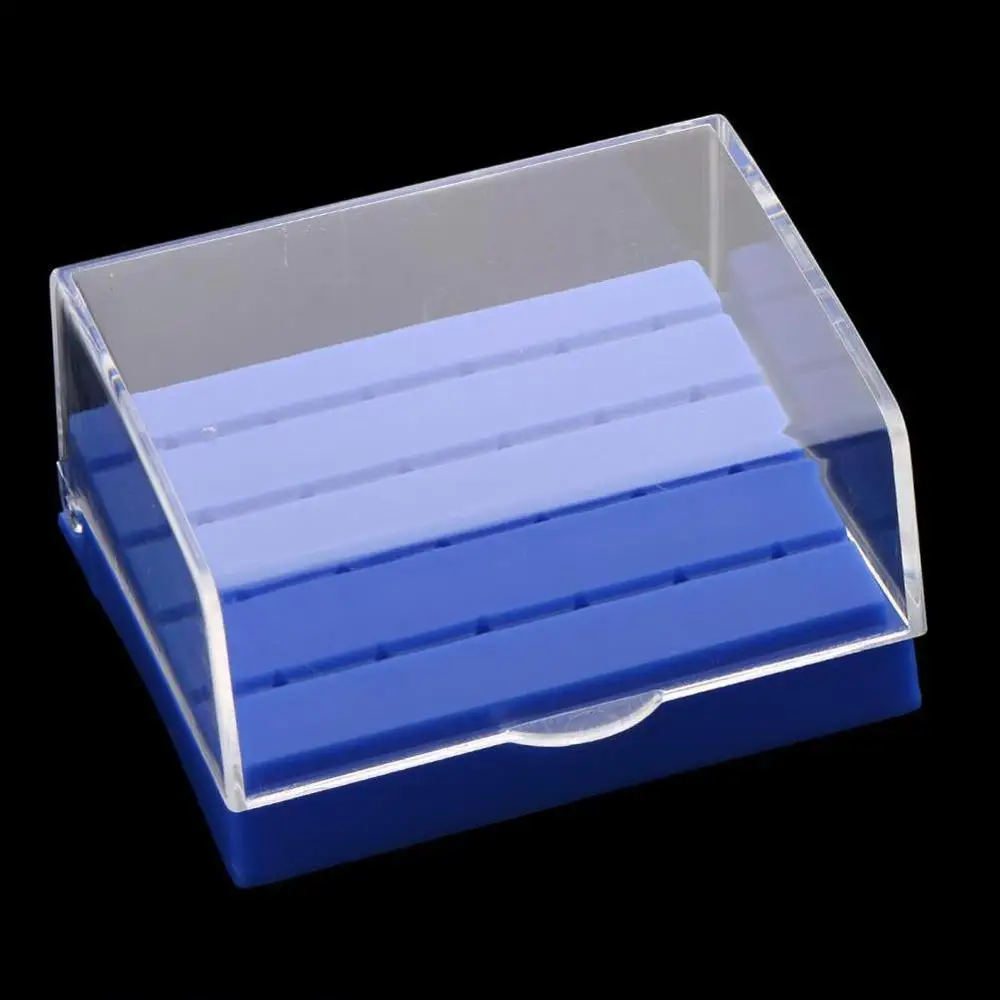 1 PC 24 Holes Hot Sale Plastic Dental Bur Holder Disinfection Lab Blue/White Dentist Block Case Box Equipment Products P4E4
