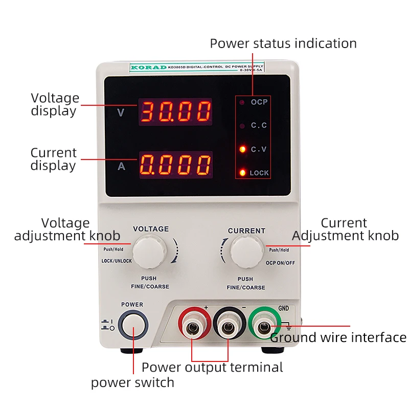 KA3003D KA3005D KORAD 30V 60V DC источник питания Цифровой Регулируемый лабораторный ранг линейный прецизионный переменный Регулируемый переключатель 220V
