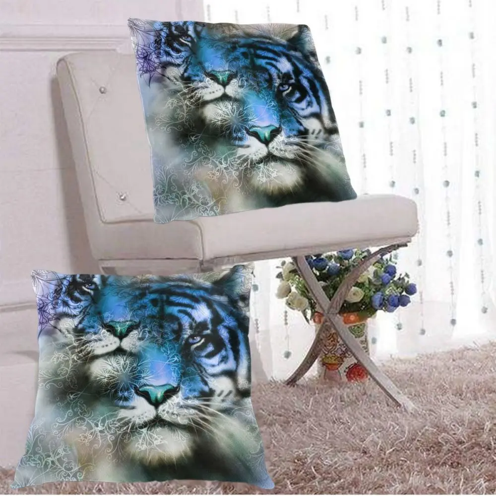 

Tiger Abstract Mandala Pillow Case Polyester Throw Pillow Case Decorative Pillowcases Cover