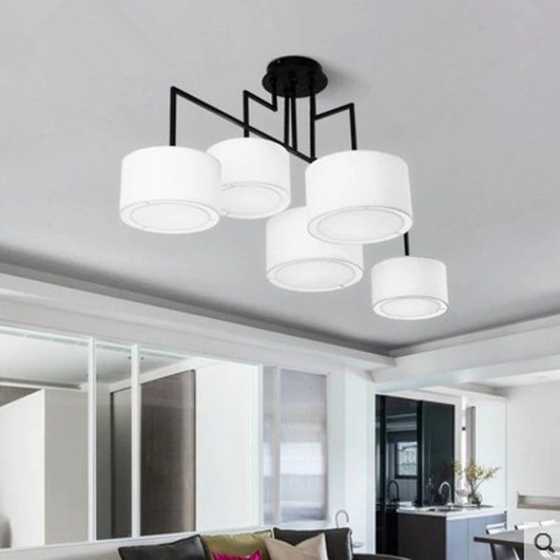 Современный минимализм Led люстра Гостиная Нерегулярные Блеск E27 абажурами