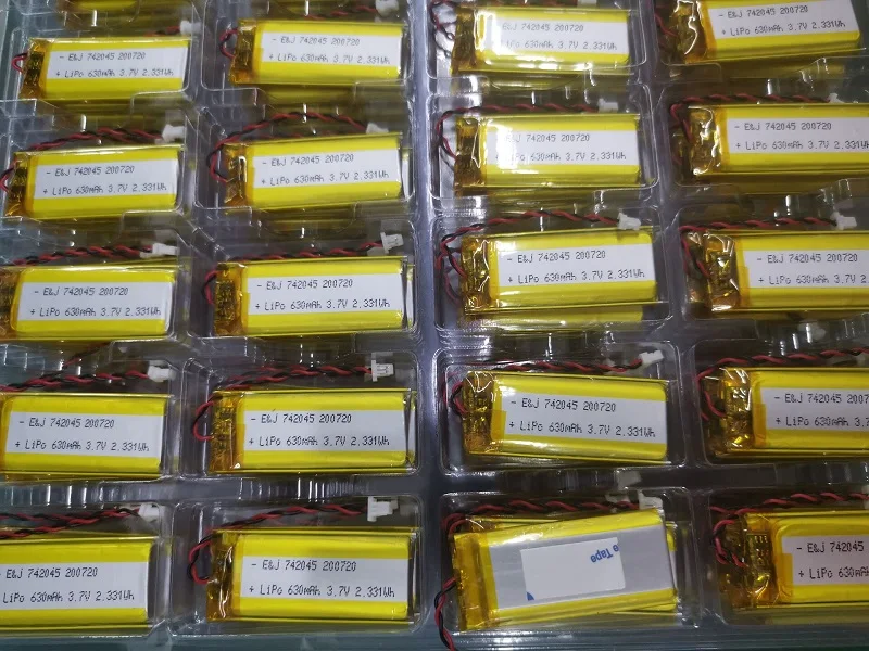 10 шт. литий полимерный E & J 742045 3 7 630 мАч ионный LiPO аккумуляторная батарея с PCM для