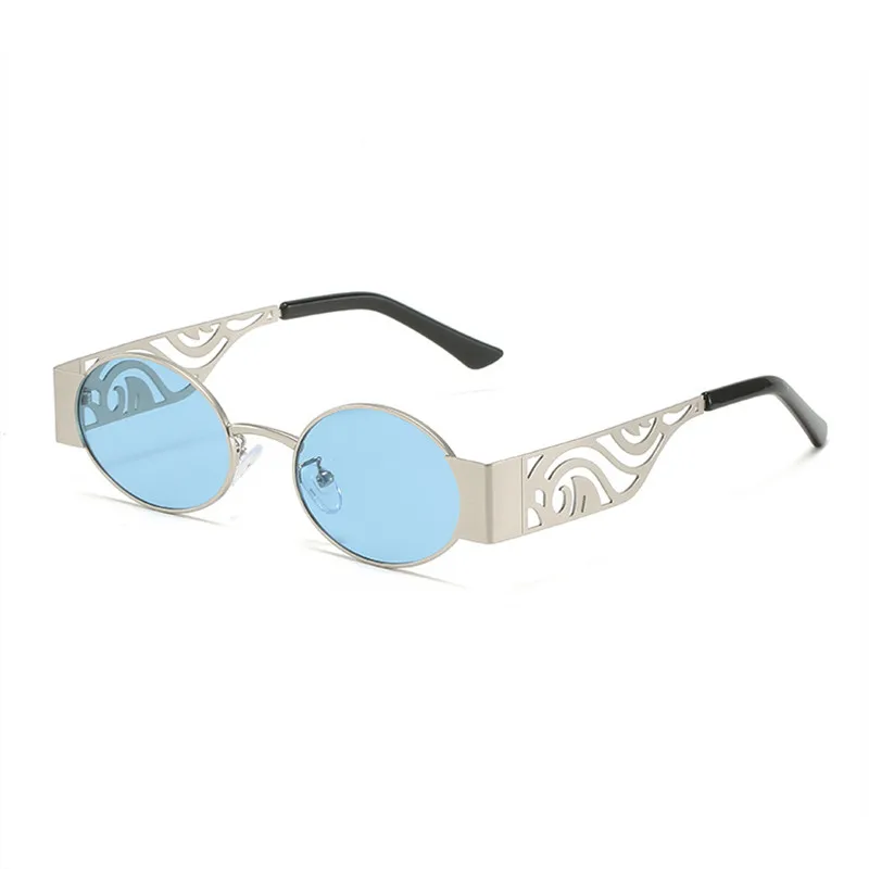 

Новинка, мужские и женские металлические солнцезащитные очки, высококачественные овальные модные очки в стиле панк, с полыми дужками, в сти...