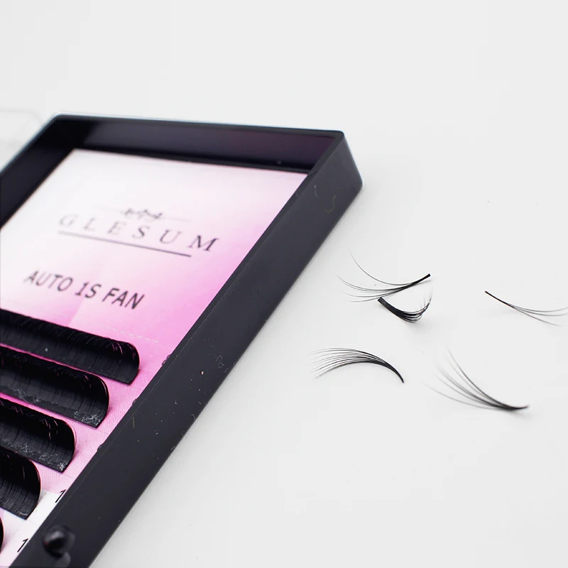 GLESUM 10 Trays Eyelash Extensions Of Blooming Fans Set 0.05 0.07 Mixed Length Mink Eyelashes Volume Russian Lashes |