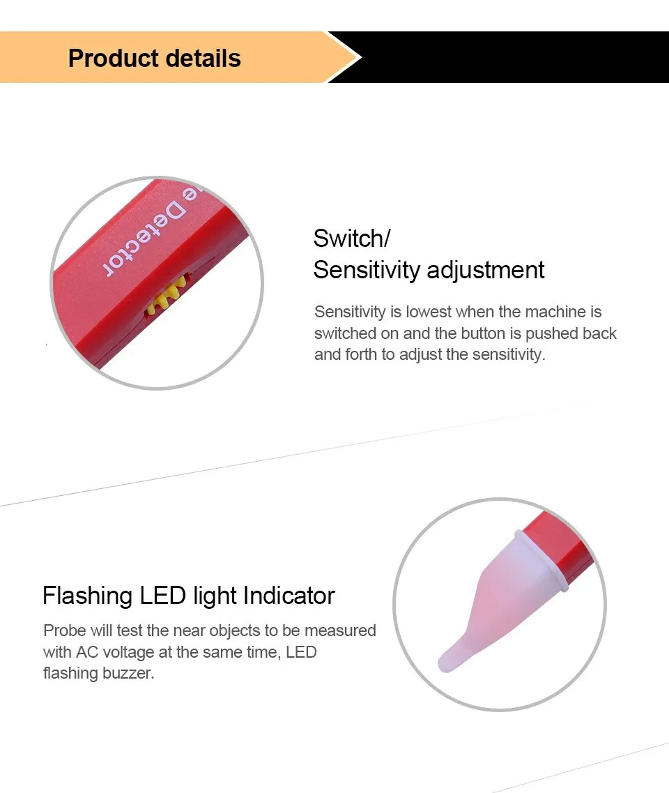 UNI-T UT13A/B ручной детекторы напряжения переменного тока 24V~ 1000 V 50/60Hz вольт тестер ручка регулируемая чувствительность(Высокочувствительный