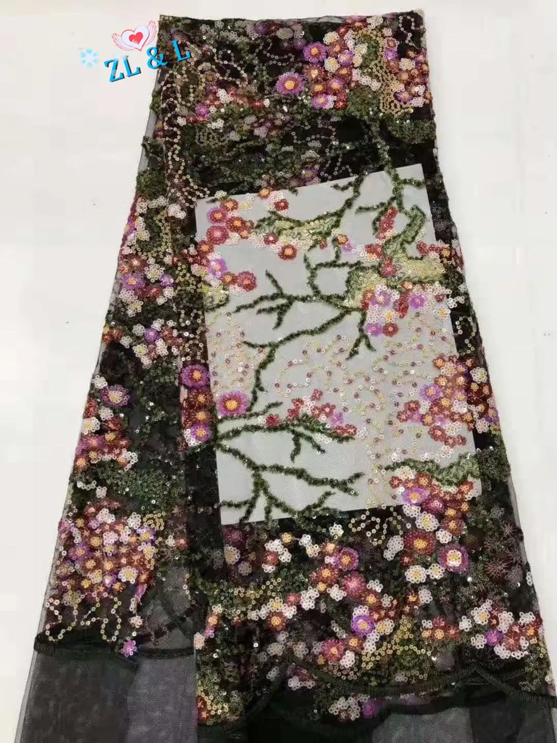 Высококачественные блестки плоские вышитые цветочные Африканские кружева ткань