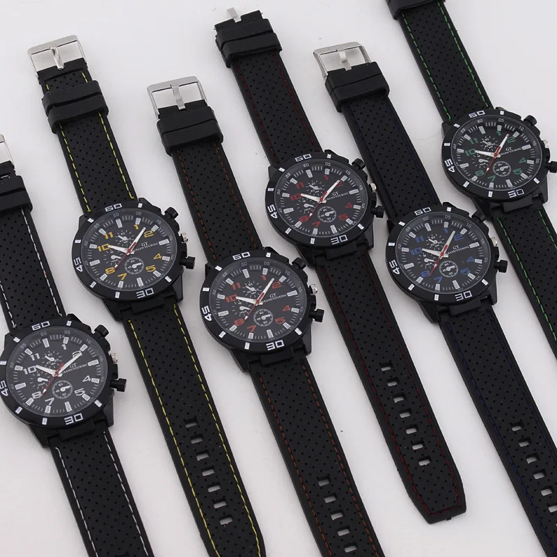 

Exported Sports Three-Eyed Silicone Watch Strap Men's Watch Men's MEN'S Watch Quartz
