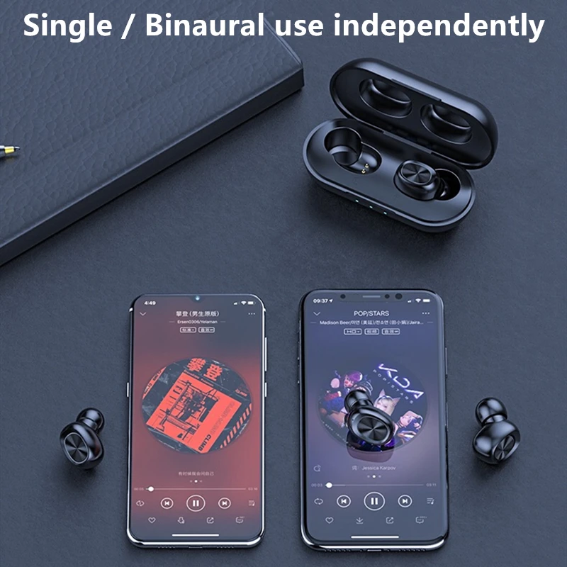 B6Tws Наушники Беспроводные Bluetooth 5 0 наушники мини с микрофоном зарядная коробка