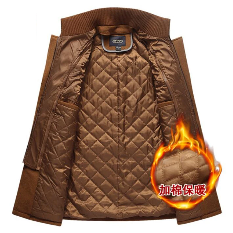 Winter Coat Men New Fashion Double Collar Windproof Thicken Woolen Coats Mens Outwear Winter Jacket Thick Warm Parka Clothes 5XL