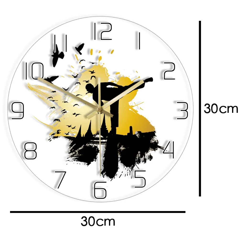 Настенные часы с принтом Karate современные тихие настенные современным дизайном