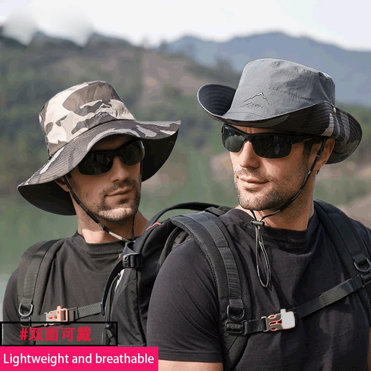 Шляпа мужская Складная двусторонняя Солнцезащитная шапка дышащая сетчатая для
