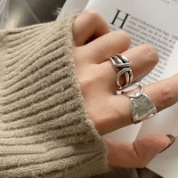 arlie minimalist width surface knot winding ring thai silver color fashion creative open finger ring for women men jewelry gifts
